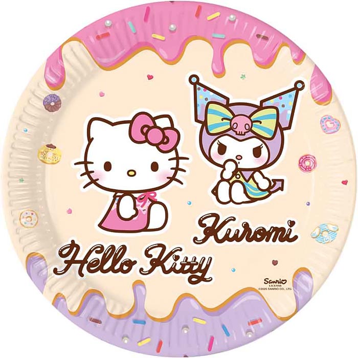 Hello Kitty & Kuromi Party Plates 8 Pack | Party Save Smile