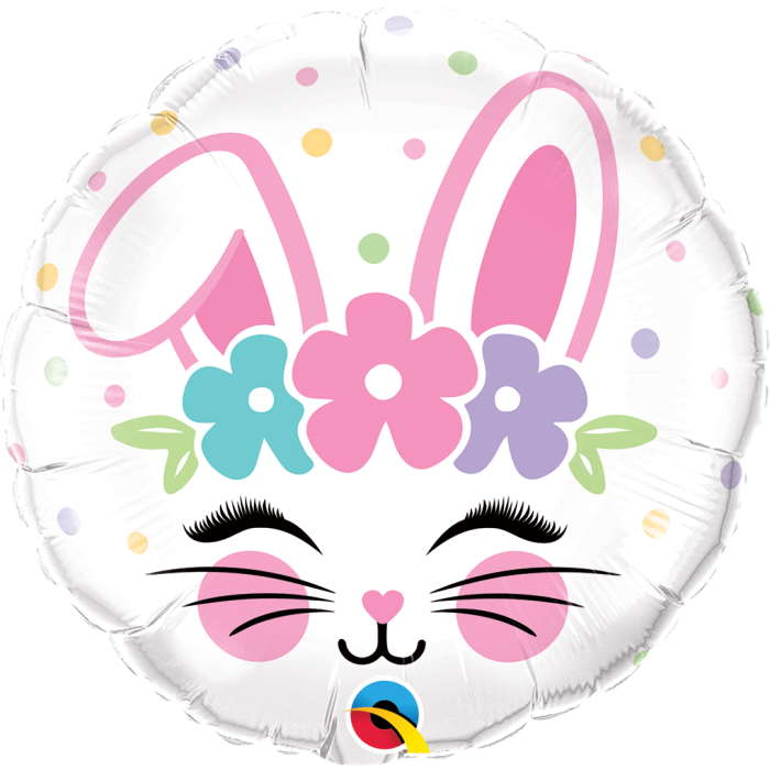 Floral Bunny Foil Balloon 18 inches | Party Save Smile