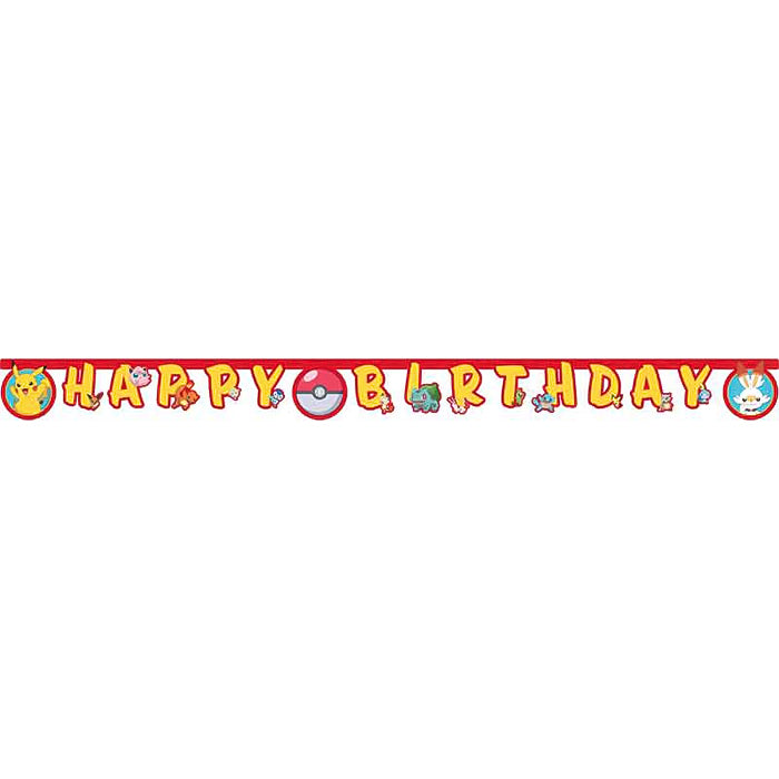 Pokemon Birthday Banner Party Decoration 2 Metres | Party Save Smile