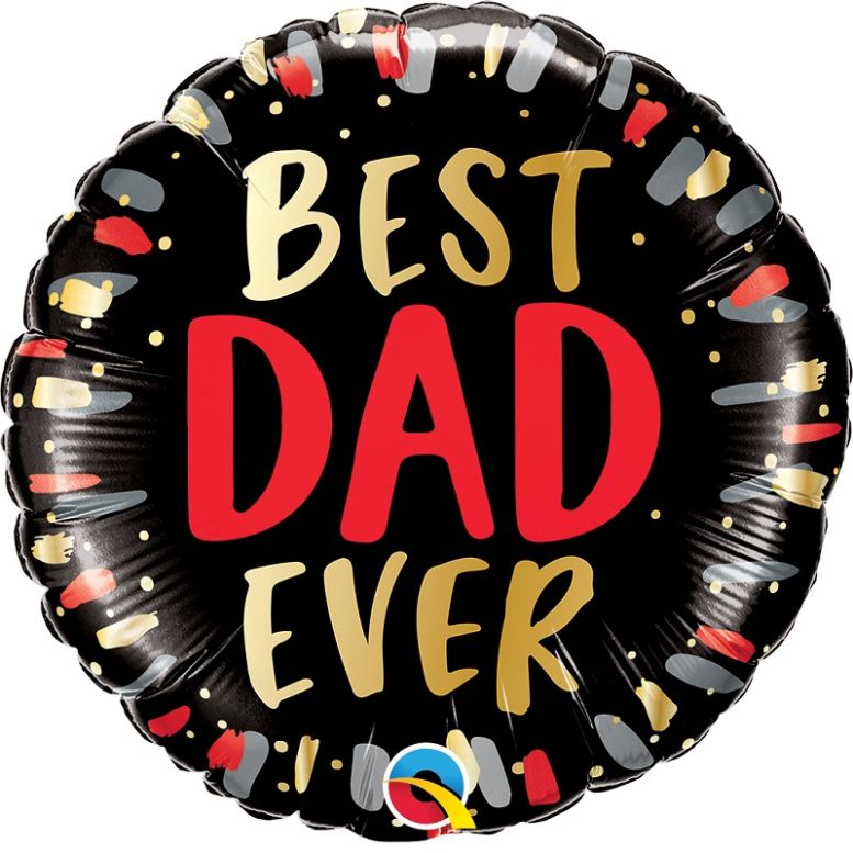 Black Best Dad Ever Foil Balloon 18 Inch | Party Save Smile