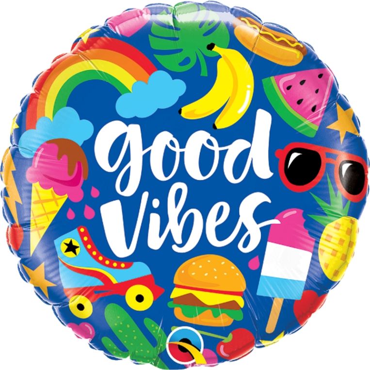 Good Vibes Summer Foil Balloon 18 Inch | Party Save Smile