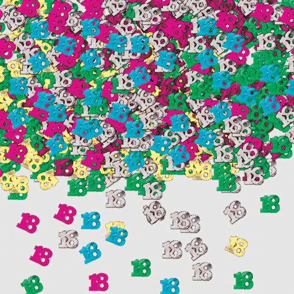 Multicoloured Number 18 Party Confetti 14 Grams | Party Save Smile