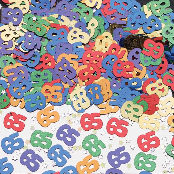 Multicoloured 65th Birthday Table Confetti 14 Grams | Party Save Smile