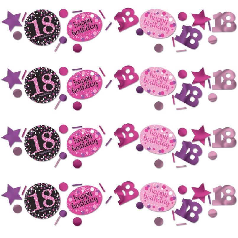 Pink & Black 18th Birthday Table Confetti 34 Grams | Party Save Smile