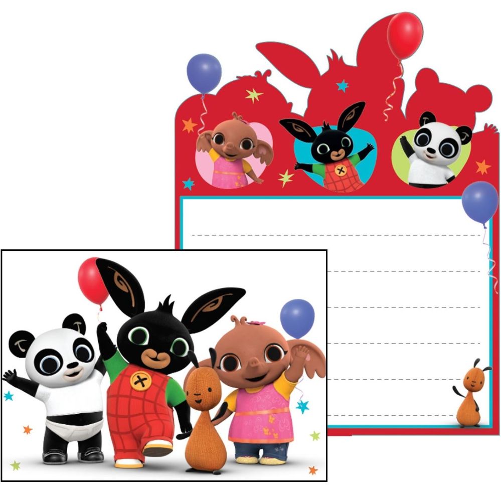 Red Bing Birthday Invitations Pack of 8 | Party Save Smile