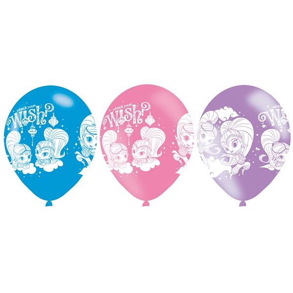 Shimmer & Shine Party 4 Sided Latex Balloons Pack of 6 | Party Save Smile