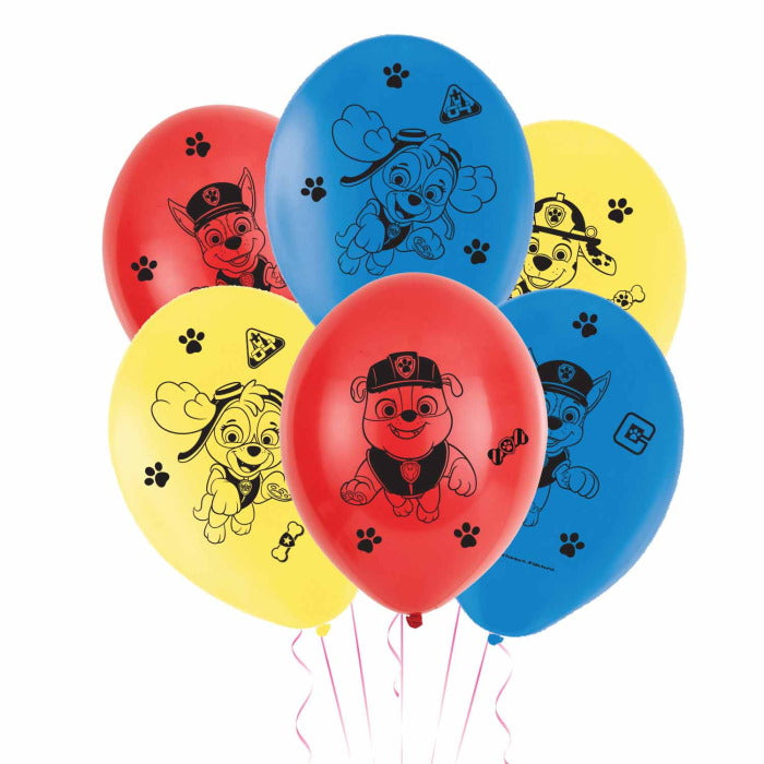 Paw Patrol Latex Balloons Pack of 6 | Party Save Smile