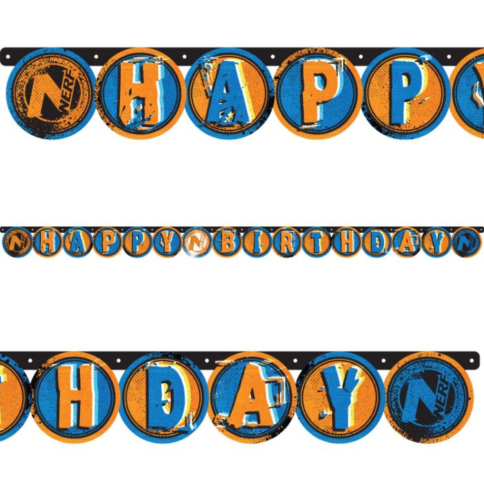 Nerf Happy Birthday Banner 2.1 metres | Party Save Smile