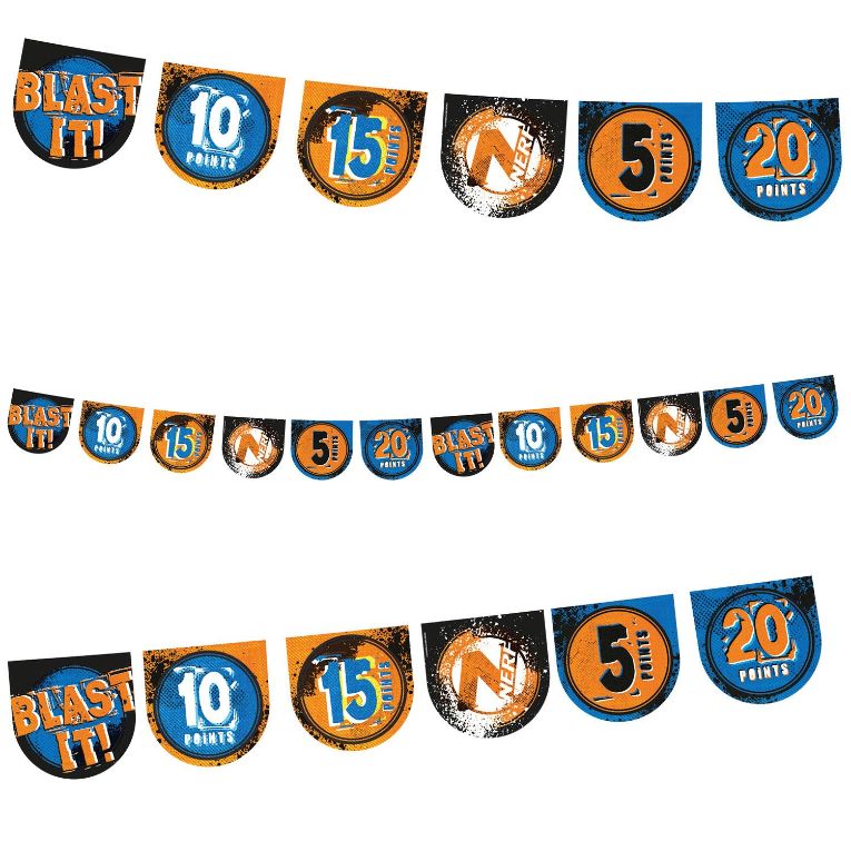 Nerf Bunting Banner with Flags 4 Metres | Party Save Smile