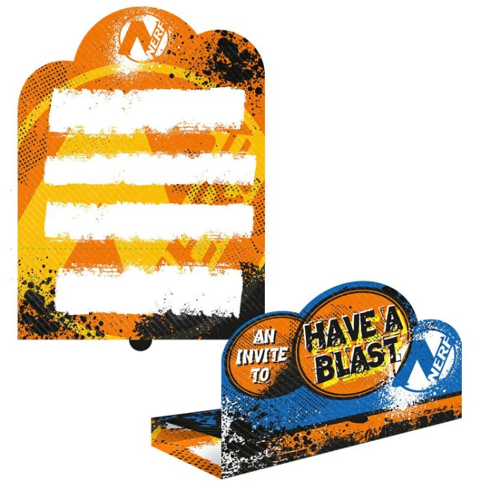 Nerf Party Invitations Pack of 8 | Party Save Smile