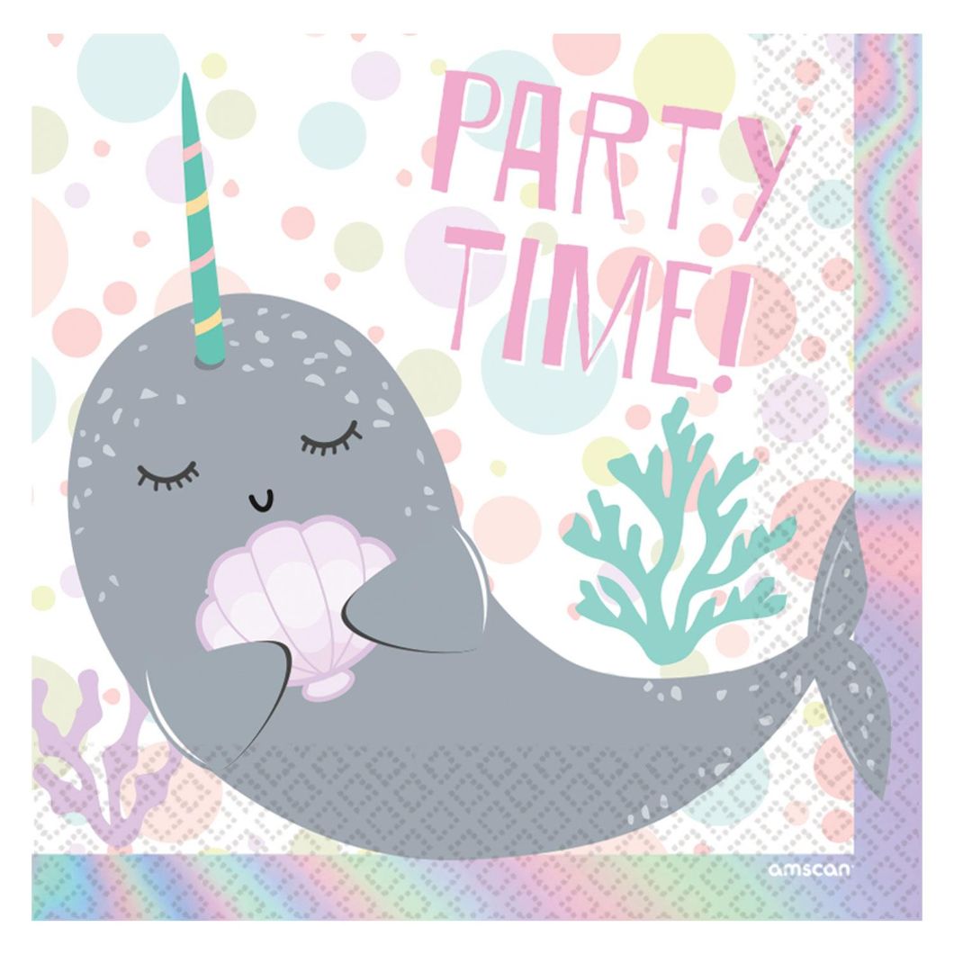 Narwhal Party Napkins Pack of 16 Serviettes | Party Save Smile