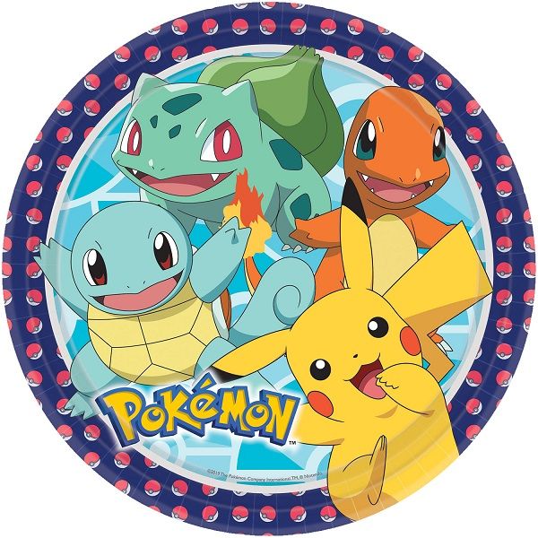 Pokemon Plates - Paper Pack of 8 | Party Save Smile