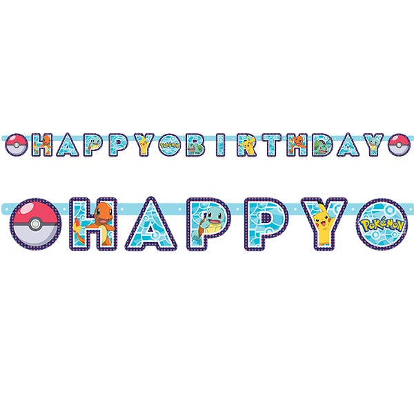 Pokemon Birthday Banner 2.1 metres | Party Save Smile