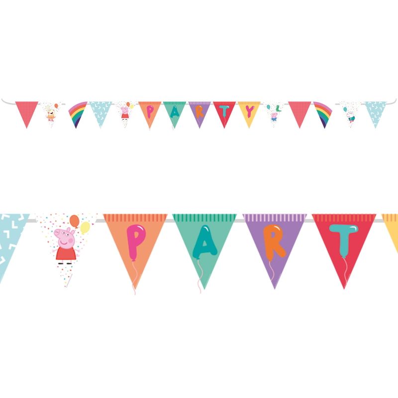 Rainbow Peppa Pig Bunting 4 metres | Party Save Smile