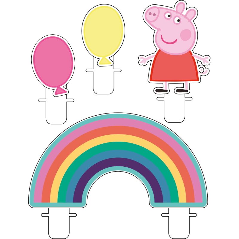 Rainbow Peppa Pig Birthday Cake Candles | Party Save Smile