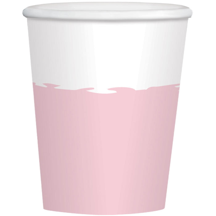 Rose Gold Blush Pink Paper Cups Pack of 8 | Party Save Smile