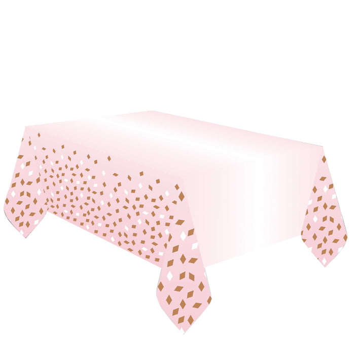 Rose Gold Blush Pink Tablecloth 120 x 180cm | Party Save Smile