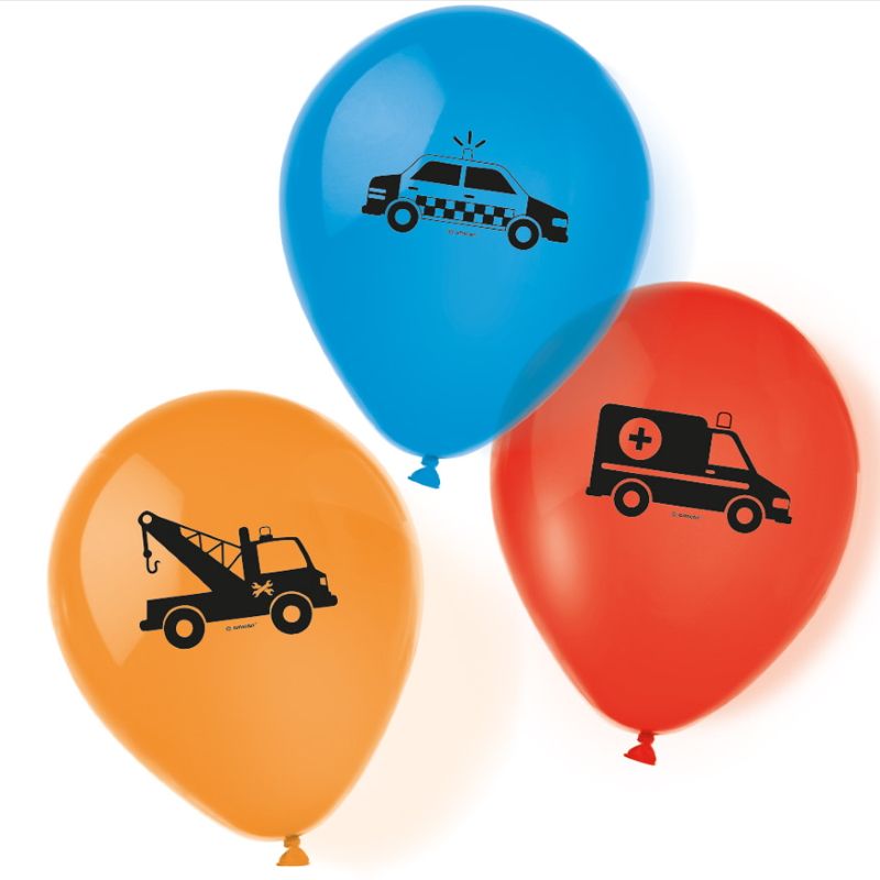 Road Vehicle Latex Balloons 11 inch Pack of 6 | Party Save Smile