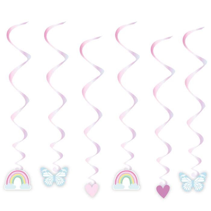 Fairy Princess Swirl Decorations Pack of 6 | Party Save Smile