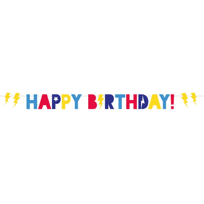 Superhero Birthday Banner 2.5 metres | Party Save Smile