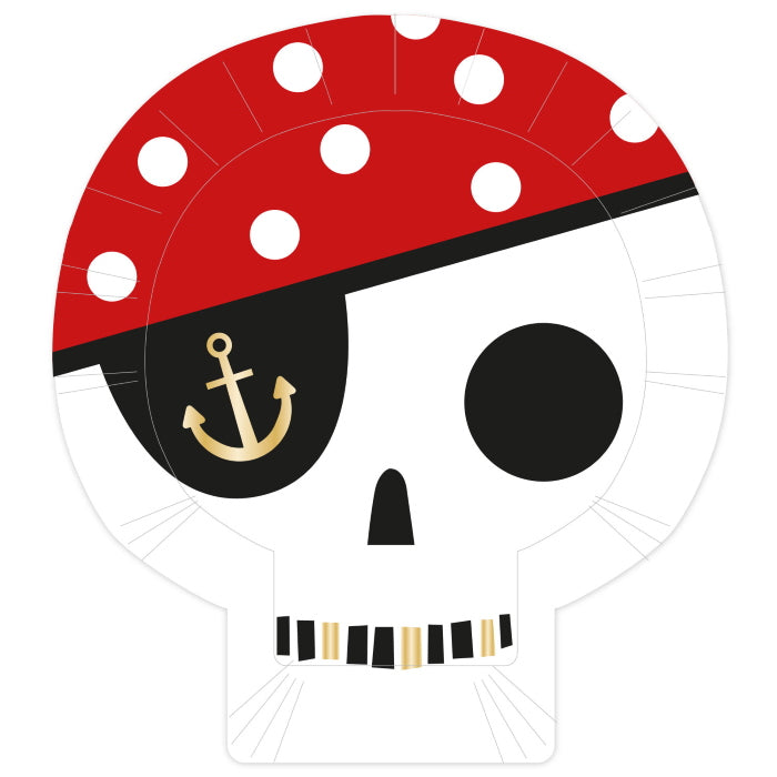Paper Plate Pirate Face Skull Pack of 8 | Party Save Smile