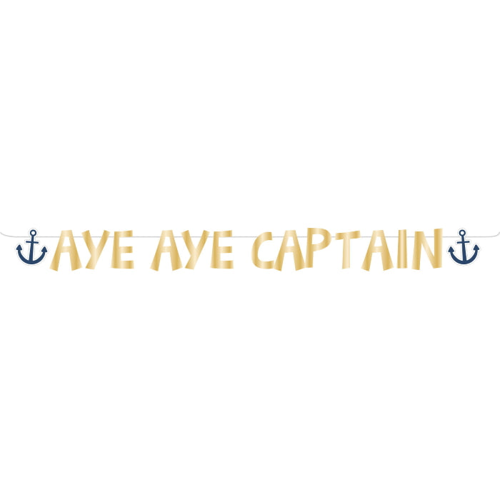Pirate Banner Aye Aye Captain 2.5 metres | Party Save Smile