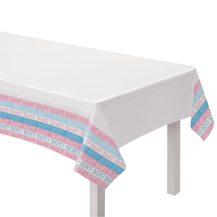 Gender Reveal Tablecloth: Paper Party Tablecover 120 x 180cm | Party Save Smile