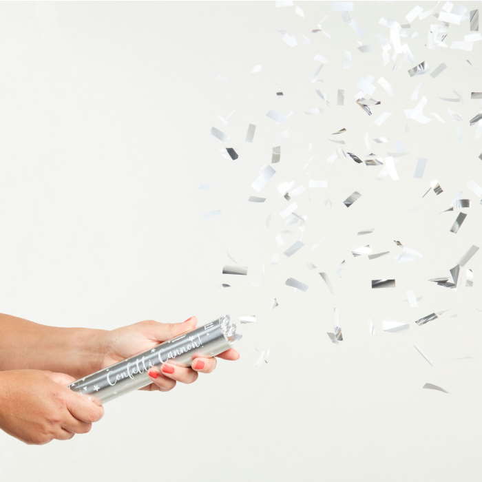 Silver Confetti Cannon: Party Cannon | Party Save Smile