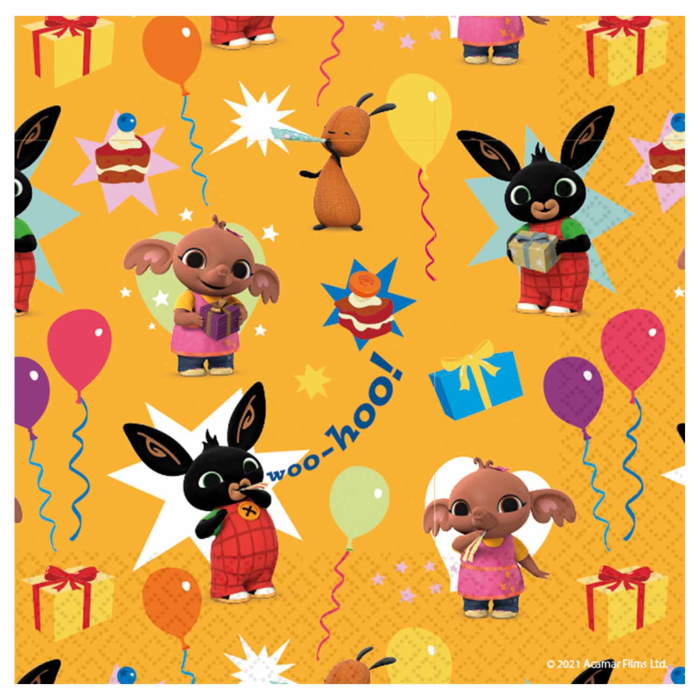 Bing Paper Napkins Yellow Pack of 16 | Party Save Smile