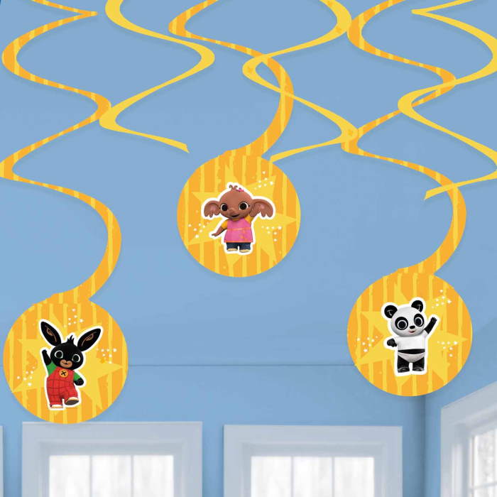 Bing Birthday Hanging Decorations Yellow Pack of 6 | Party Save Smile