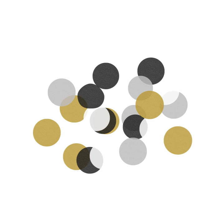 Black Silver Gold Paper Confetti 10 Grams | Party Save Smile