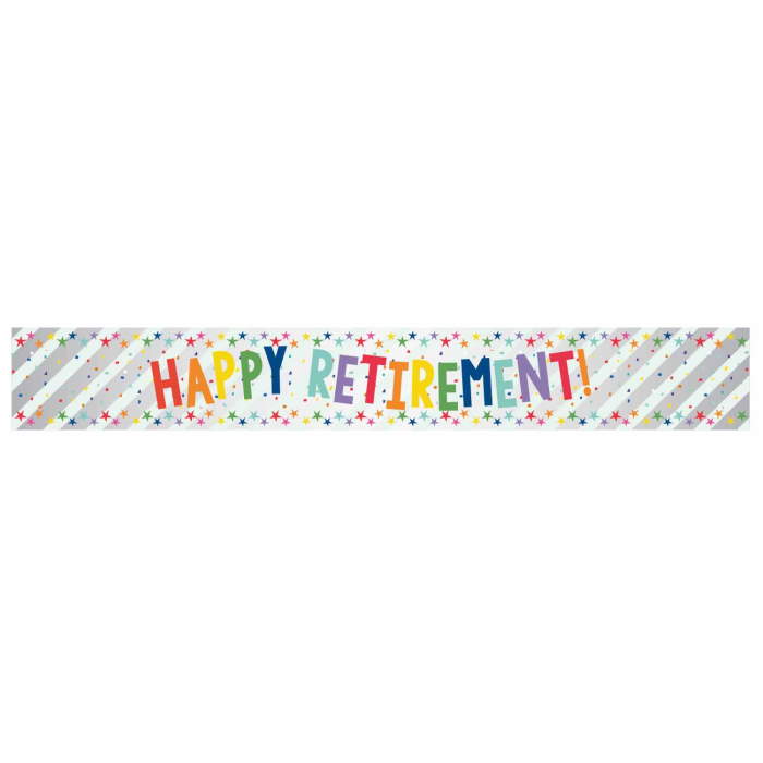 Happy Retirement Foil Banner | Decoration
