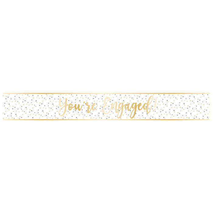 Engagement Banner - Gold Your Engaged 2.7 Metres | Party Save Smile