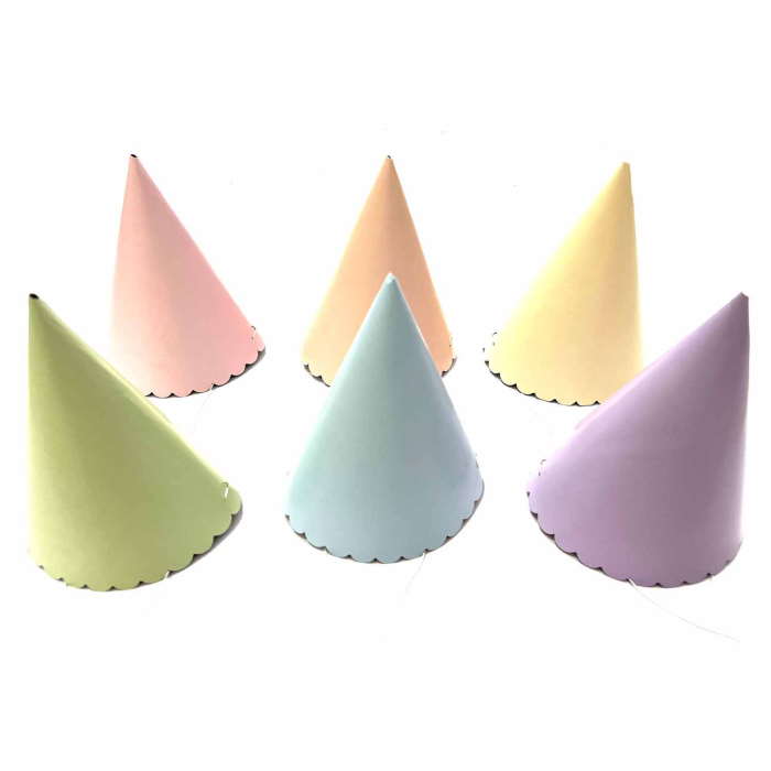 Pastel Party Hats 6 Pack | Party Save Smile