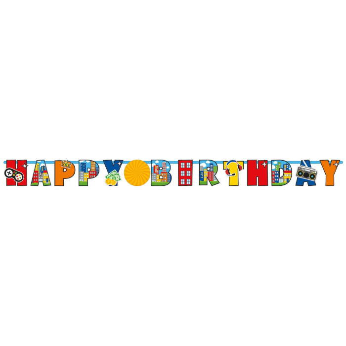 Party Town Happy Birthday Banner Decoration 1.8 Metres | Party Save Smile