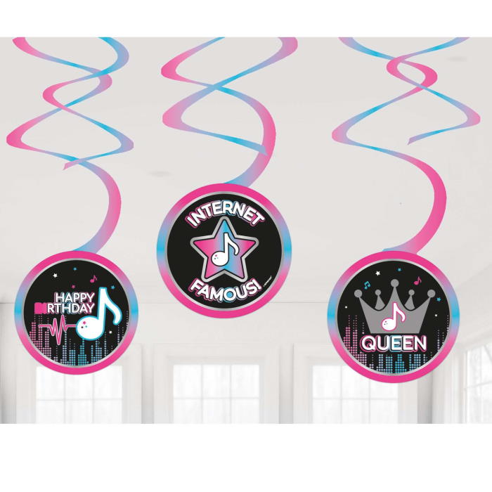 Internet Famous Party Hanging Swirls Decorations Pack of 6 | Party Save Smile