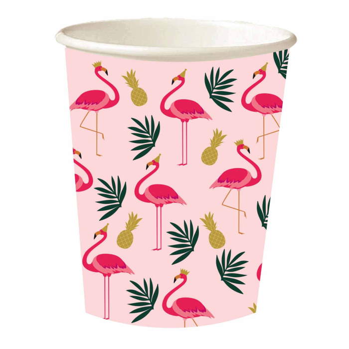 Flamingo Paper Party Cups Pack of 8 | Party Save Smile