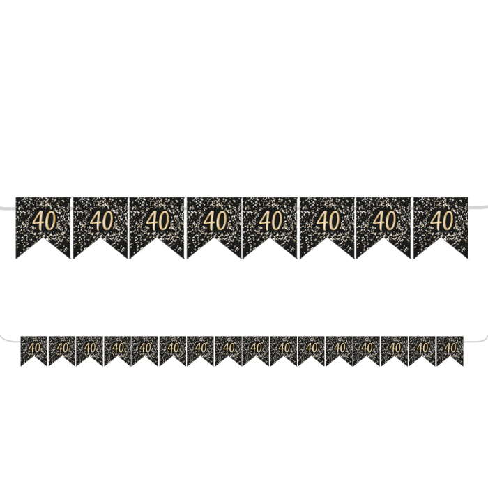 Gold Celebration 40th Birthday Bunting Banner | Party Save Smile