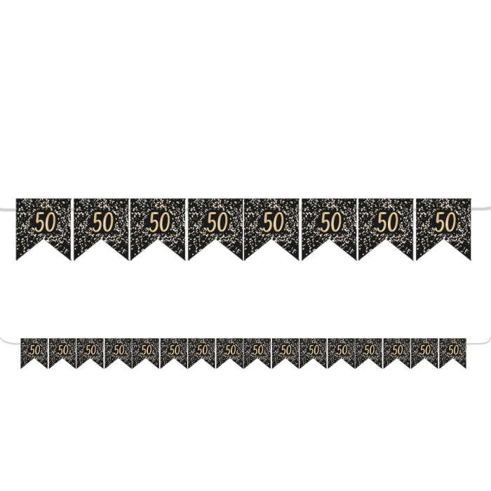 Gold Celebration 50th Birthday Bunting Banner | Party Save Smile