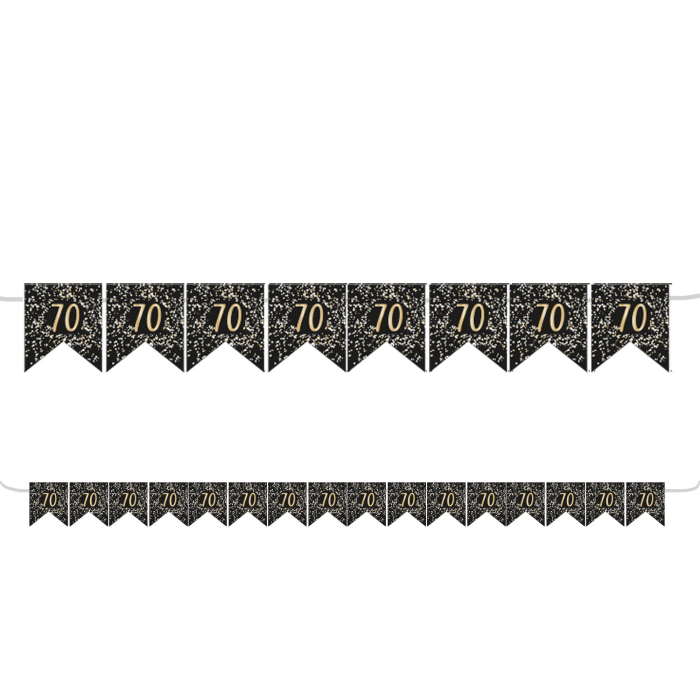 Gold Celebration 70th Birthday Bunting Banner | Party Save Smile