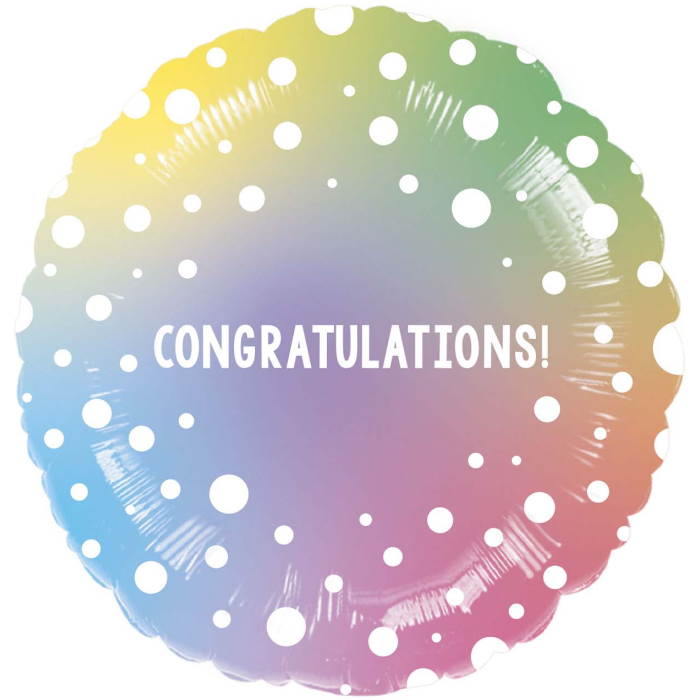 Ombre Dots Congratulations Foil Balloons 18 inches | Party Save Smile