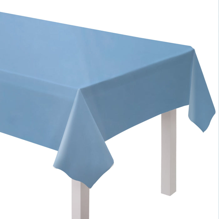 Sky Blue Plastic Table Cloth 1.37 x 2.74m | Party Save Smile