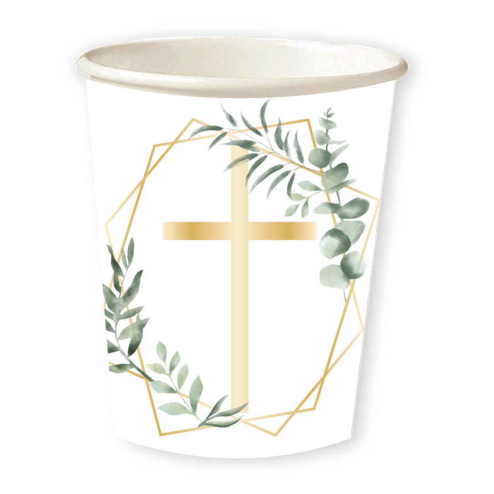 Floral Disposable Paper Communion Cups Pack of 8 | Party Save Smile
