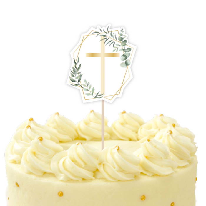 Floral Holy Communion Cake Topper 20cm | Party Save Smile