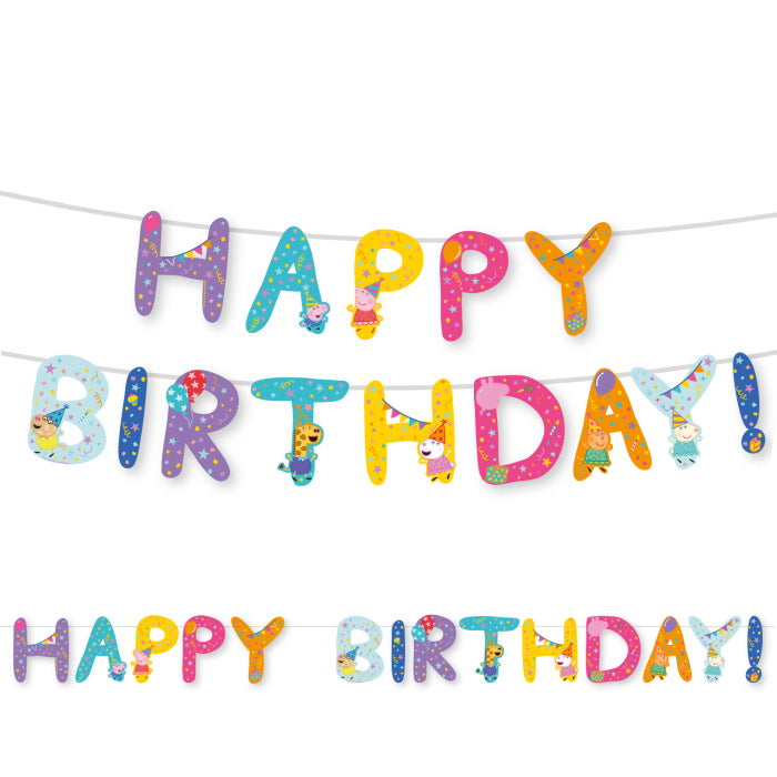 Peppa Pig Happy Birthday Banner 3.2 metres | Party Save Smile