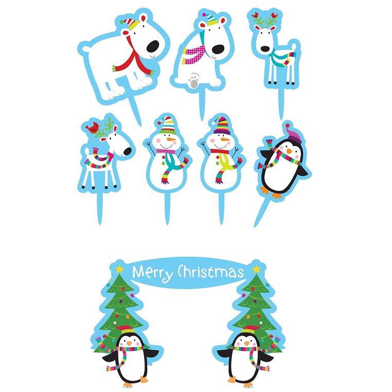 Joyful Snowman Christmas Cake Toppers | Party Save Smile