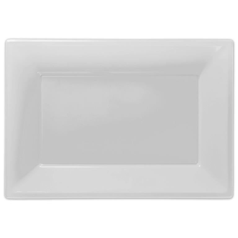 White Serving Platter Plates Pack of 3 Trays | Party Save Smile