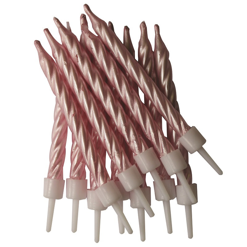 Pearl Pink Birthday Candles Pack of 12 | Party Save Smile