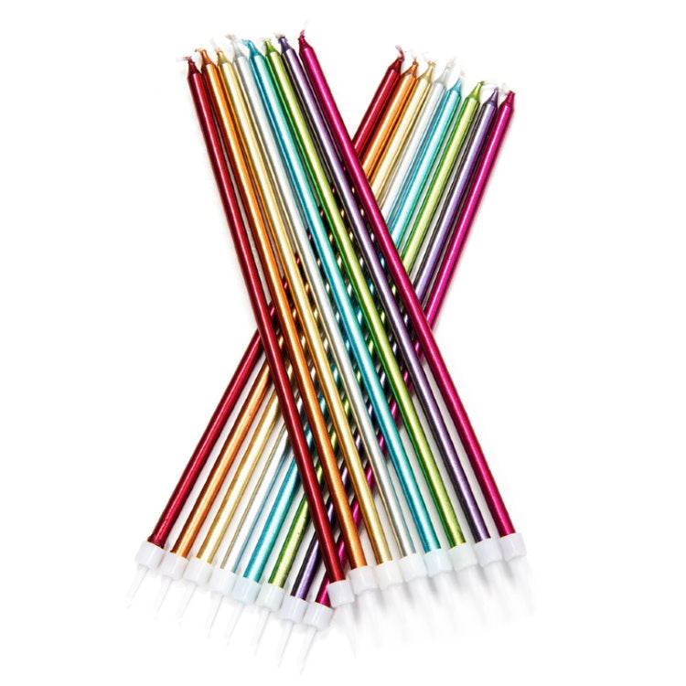 Extra Tall Rainbow Birthday Candles Pack of 16 | Party Save Smile