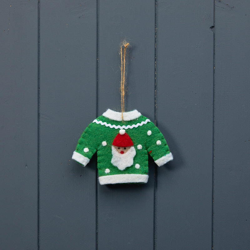 Green Christmas Jumper Bauble Hanging Decoration (12cm) | Party Save Smile